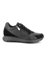 SNEAKERS DONNA NERO IN PELLE ZIP+LACCI 6672500