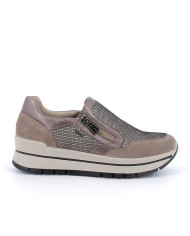 SNEAKERS  IGI&CO DONNA FANGO TAUPE LAMINATO IN PELLE ZIP 6673744