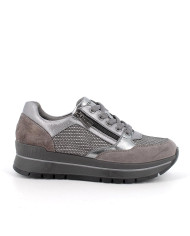 SNEAKERS  IGI&CO DONNA GRIGIO/LAMINATO ZIP + LACCI 6673833