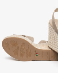 SANDALO CON ZEPPA NEROGIARDINI DONNA VELOUR CRETA PU.MALFA E616020D/451