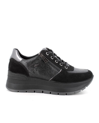 SNEAKERS CON ZEPPA IGI&CO DONNA NERO/LAMINATO IN PELLE 6675200