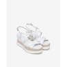 SANDALI CON ZEPPA NEROGIARDINI DONNA LOIRA BIANCO PU.MONOD BAGHERIA E410560D/707