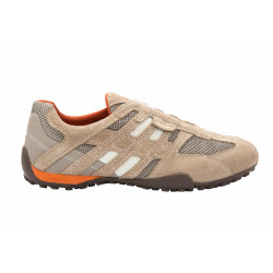 SNEAKERS GEOX UOMO U SNAKE L - SCAM.+MESH  BEIGE/DK ORANGE U4207L 02214 C0845