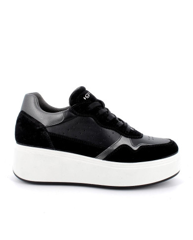SNEAKERS CON ZEPPA IGI&CO DONNA IN PELLE NERO 4670800