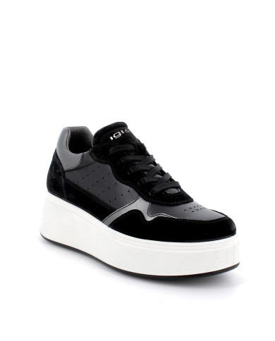 SNEAKERS CON ZEPPA IGI&CO DONNA IN PELLE NERO 4670800