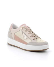 SNEAKERS IGI&CO DONNA PELLE/TESSUTO LAMINATO PLATINO BEIGE