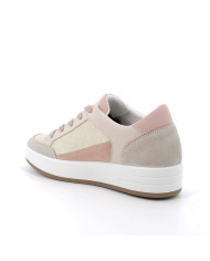 SNEAKERS IGI&CO DONNA PELLE/TESSUTO LAMINATO PLATINO BEIGE