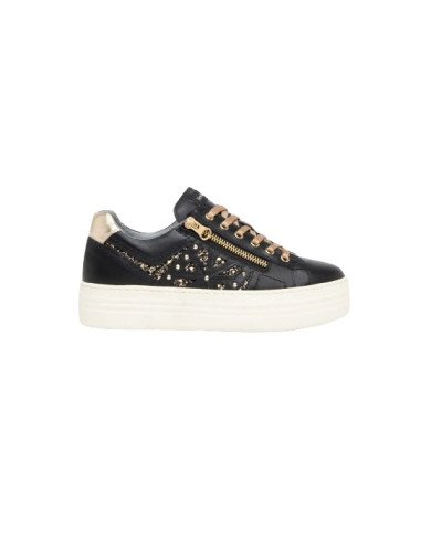 SNEAKERS NEROGIARDINI DONNA GUANTO NERO T.GLITTERNE ETOILE MIELE PU.MONOD.CAPRA I411610D/100