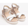 SANDALO CON ZEPPA NEROGIARDINI DONNA BIANCO E218737D/707