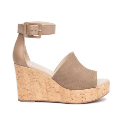 SANDALI CON ZEPPA NEROGIARDINI VELOUR CASTORO TAMIGI TORTORA PU.MUSA E218770D/405