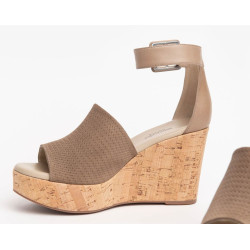 SANDALI CON ZEPPA NEROGIARDINI VELOUR CASTORO TAMIGI TORTORA PU.MUSA E218770D/405