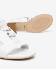 SANDALO CON TACCO NEROGIARDINI DONNA LOIRA BIANCO TPU LOZZA FEN NATURALE TACCO 5,5CM E615870D/707