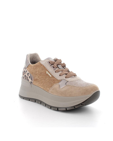 SNEAKERS CON ZEPPA IGI&CO DONNA SCAM.SUP/VELLUT BISCOTTO/BEIGE 8677611