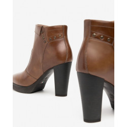 TRONCHETTI NEROGIARDINI DONNA MANOLETE CUOIO PU.ALTILIA  TACCO 9,5 CMI411210D/400