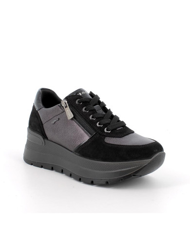 SNEAKERS CON ZEPPA IGI&CO DONNA SCAM.SU/FIO.BOT NERO/ANTRACITE 8677500