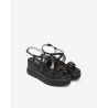 SANDALO CON ZEPPA NEROGIARDINI DONNA TAMIGI NERO PU.ALICANTE E615953D/100