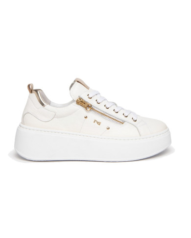 SNEAKERS NEROGIARDINI DONNA PELLE BIANCO PLATFORM 5CM E306541D/707