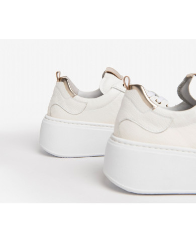 SNEAKERS NEROGIARDINI DONNA PELLE BIANCO PLATFORM 5CM E306541D/707