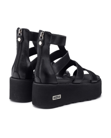 SANDALO CON ZEPPA CULT DONNA NANCY 3459 W LEATHER BLACK CLW345900