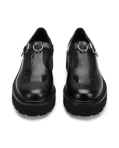 MOCASSINO CULT DONNA SLASH 4216 LOW W LEATHER BLACK W/ PIERCING CLW421600