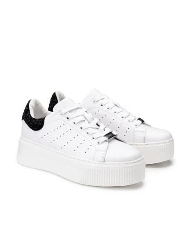 SNEAKERS CULT DONNA PERRY 3162 LOW W LEATHER WHITE/STRASS BLACK CLW316221