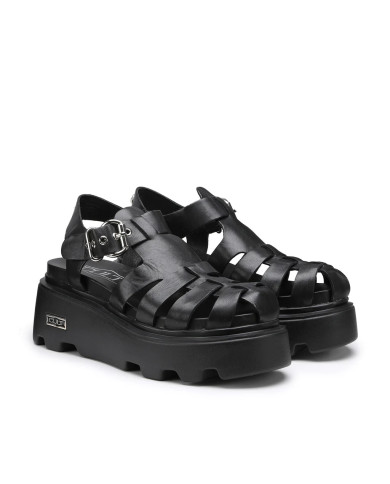 SANDALO CULT DONNA NEW ROCK 3657 SANDAL W LEATHER BLACK CLW365700