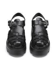 SANDALO CULT DONNA NEW ROCK 3657 SANDAL W LEATHER BLACK CLW365700