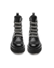 ANFIBIO CULT DONNA SLASH 4583 MID W LEATHER BLACK/SILVER CHAIN CLW458300