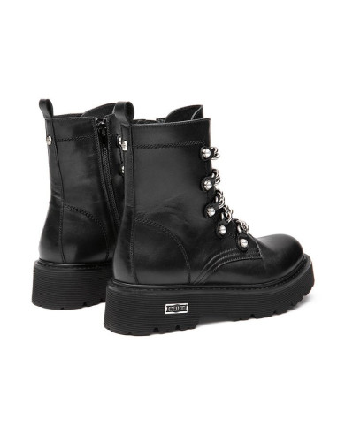 ANFIBIO CULT DONNA SLASH 4583 MID W LEATHER BLACK/SILVER CHAIN CLW458300