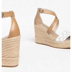 SANDALI NEROGIARDINI DONNA T.GIOVE BIANCO NAPPA PANDORA CORDA  PU.LINDE E307642D/707