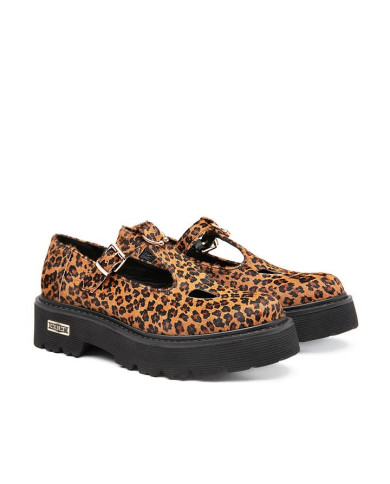 MOCASSINI CULT DONNA SLASH 4216 LOW W JAGUAR PR.PONY LEATHER BLACK MARY JANE CLW421601