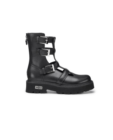 STIVALETTI ANFIBIO CULT DONNA SLASH 4437 MID W LEATHER BLACK CLW443700