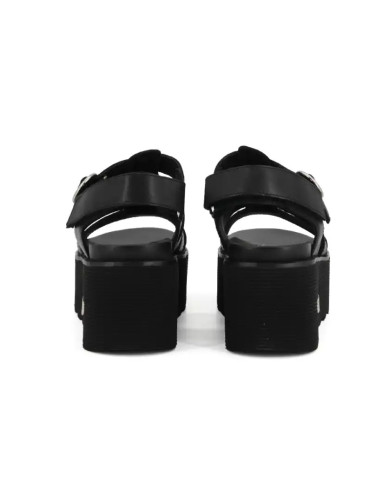 SANDALO CON ZEPPA CULT DONNA NANCY 4488 SANDAL W LEATHER BLACK CLW448800