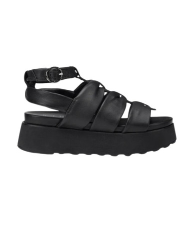 SANDALO CON ZEPPA CULT DONNA JANIS 4479 SANDAL W LEATHER BLACK CLW447900