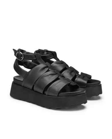 SANDALO CON ZEPPA CULT DONNA JANIS 4479 SANDAL W LEATHER BLACK CLW447900