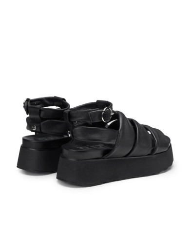 SANDALO CON ZEPPA CULT DONNA JANIS 4479 SANDAL W LEATHER BLACK CLW447900