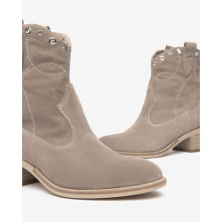 TRONCHETTO NEROGIARDINI DONNA VELOUR CRETA TR BASILEA 828 NATURALE TACCO 4,5CM E512705D/451