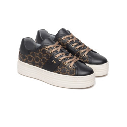 SNEAKERS NEROGIARDINI DONNA IN PELLE NERO/T.GIOVE/T.MORO I308421D/100