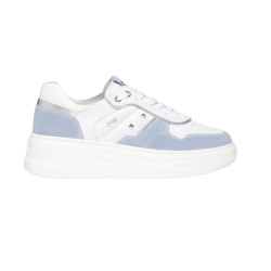 SNEAKERS NEROGIARDINI DONNA VELOUR FIORDALISO SKIPPER BIANCO OXIGEN ARGENTO E306563D/623