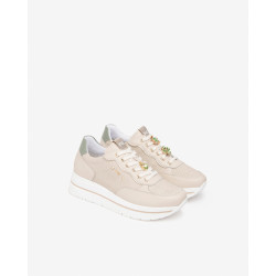 SNEAKERS NEROGIARDINI DONNA VELVET MILK 1039 VELVET MILK 1039 NAPPA PANDORA SALVIA T.BRILL E615202D/710