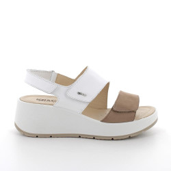 SANDALO CON ZEPPA IGI&CO DONNA NAB.LIS/NAPPA S MARMOTTA/BIANCO 7666500