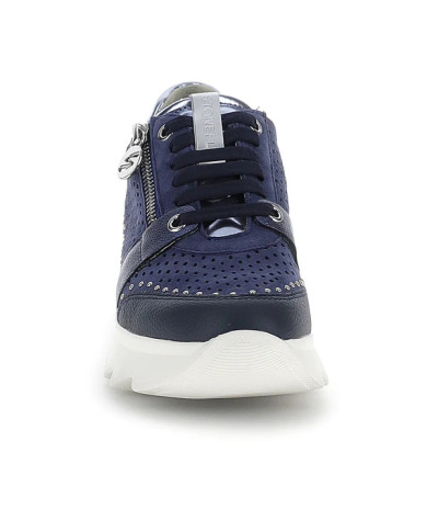 SNEAKERS STONEFLY DONNA SPOCK 47 ZIP SUE/NAP/LAMINATED DARK DENIM/STERLING MTL 223579 EC0