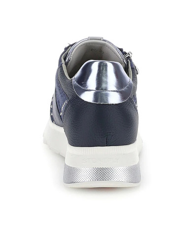 SNEAKERS STONEFLY DONNA SPOCK 47 ZIP SUE/NAP/LAMINATED DARK DENIM/STERLING MTL 223579 EC0