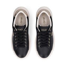 SNEAKERS LIU JO DONNA CASPER 01 - SNEAKER CALF LEATHER/COW SUE BLACK/LIGHT GOLD BA6069P0304S1189