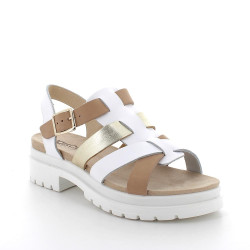 SANDALO CON TACCO IGI&CO VITEL. SCIROCCO BIANCO/BEIGE TACCO 3,7CM 7672100