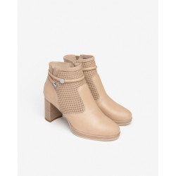 TRONCHETTO NEROGIARDINI DONNA PELLE COLORE CHAMPAGNE TACCO 7,5CM E409730D/439