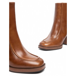 TRONCHETTI NEROGIARDINI DONNA IN PELLE COL.CUOIO  8CM I308193D/400