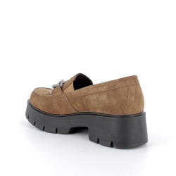 MOCASSINI IGI&CO DONNA SCAMOSCIATO COGNAC CON TACCO 5CM 6665822