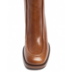 TRONCHETTI NEROGIARDINI DONNA IN PELLE COL.CUOIO  8CM I308193D/400