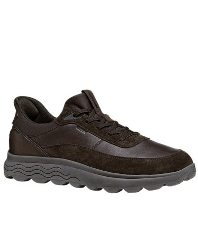 SNEAKERS GEOX UOMO SPHERICA PLUS A - NAPPA+SCAM DK BROWN U56MPA 08522 C6006